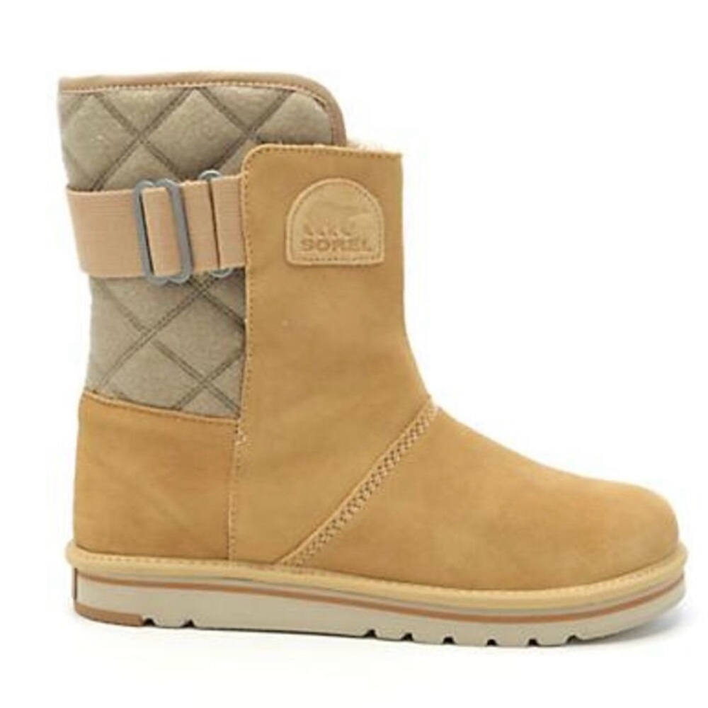 SOREL Newbie Campus Boot Suede Fleece Lined Short Winter Snow Boots, Tan. Size 7